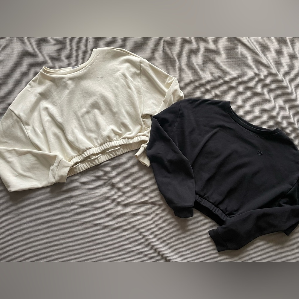 Two Whitney Simmons Gymshark Crop Sweatshirts